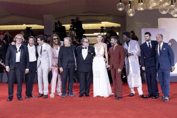 Venice, Italy - 3 September 2025: Jason Momoa, Louis Cancelmi, Oscar Isaac, Franco Nero and Duke Nicholson and Benjamin Clementine during the Red Carpet of - Cartier Glory To The Filmmaker Award 2025 and In the Hand of Dante - during the 82nd Venice International Film Festival