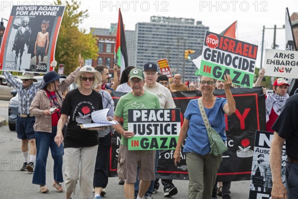 Detroit, Michigan USA - 23 August 2025 - Protesters rally at Eastern Market, banging empty pots to protest starvation in Gaza