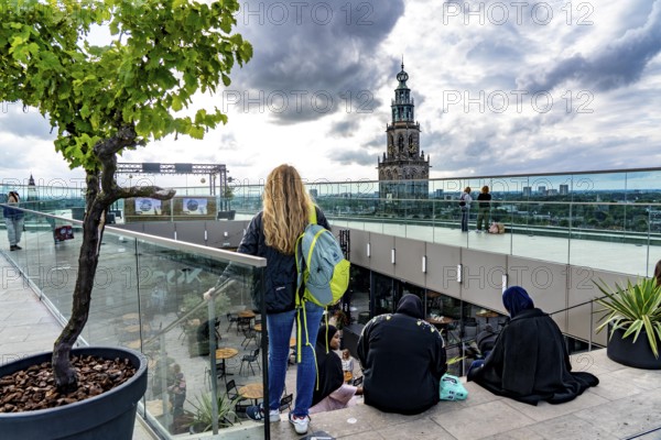 The Forum Groningen, public cultural and educational centre on the Nieuwe Markt, in the old town, with cinema, library, media labs, catering, roof terrace, study and reading areas, viewing points, 10 floors, connected by many escalators, Netherlands