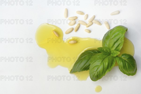 Ingredients for basil pesto, pesto alla genovese