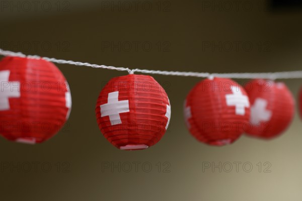 Lantern necklace with Swiss cross, for the bank holidays on 1 August, Switzerland