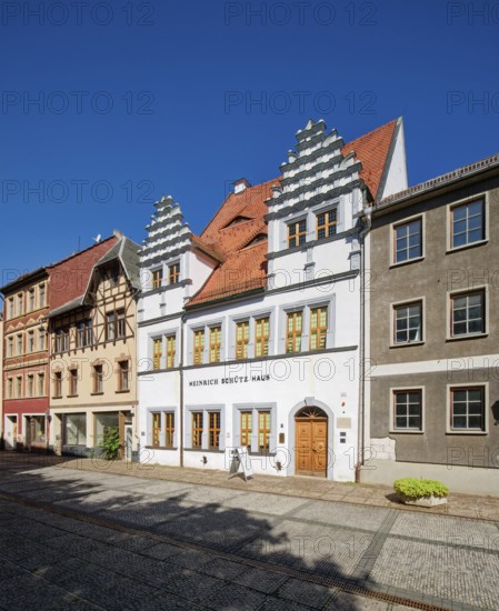 The composer Heinrich Schütz lived in the Heinrich Schütz House in Weißenfels from 1651 until shortly in front of his death in 1670/71, museum, home of the musician, Weißenfels, Saxony-Anhalt, Germany
