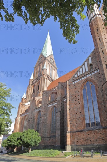 UNESCO Gothic Cathedral of St Mary and St John, Brick Gothic, Brick church, Schwerin, Mecklenburg-Western Pomerania, Germany