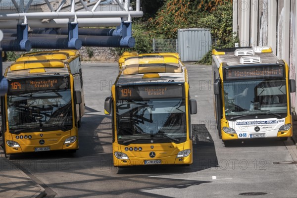 Public transport stop, bus station, local buses in Essen-Steele, bus and S-Bahn junction, Essen, North Rhine-Westphalia, Germany