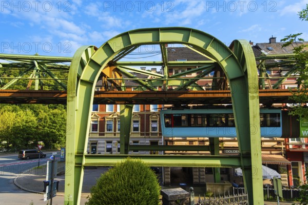 The Wuppertal suspension railway near the Zoo Stadion stop, Wuppertal, Germany