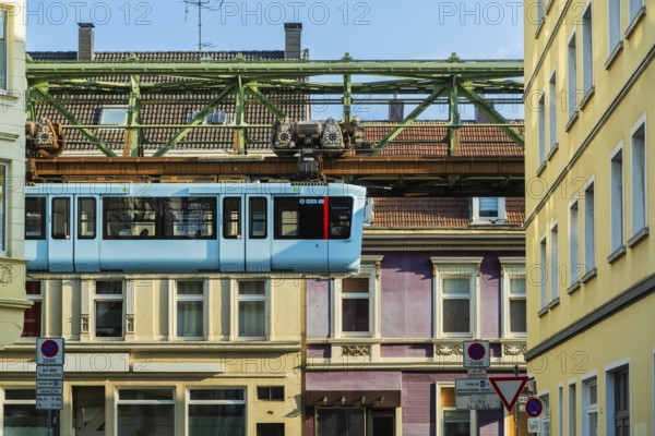 The Wuppertal suspension railway near the Sonnborn stop, Wuppertal, Germany, digitally reworked