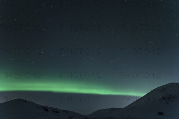 Northern Lights, Close to Keflavik, Ring Road, Mountains, Frost, Winter, Cold, Snow, Night, Iceland* Northern Lights, Close to Keflavik, Ring Road, Mountain Range, Cold, Snow, Night, Iceland