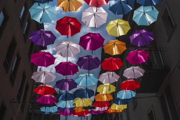 Coloured umbrellas, Interlaken, Bern, Switzerland