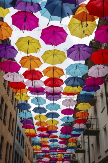 Coloured umbrellas, Interlaken, Bern, Switzerland