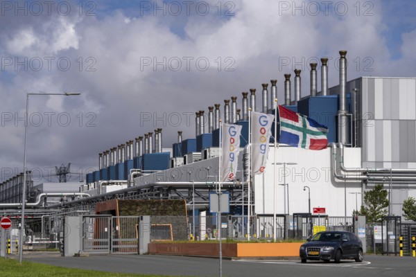 The Google Datacenter, data centre in Eemshaven, on over 44 hectares, is being expanded, powered by electricity from renewable energies, wind power, Eemshaven, Netherlands