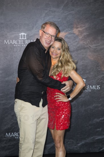 Frank Thelen with his woman Nathalie Thelen-Sattler at the Remus Lifestyle Night on the roof terrace of the Pure Salt Hotel in El Toro, Magaluf, Majorca, Spain on 31 July 2025