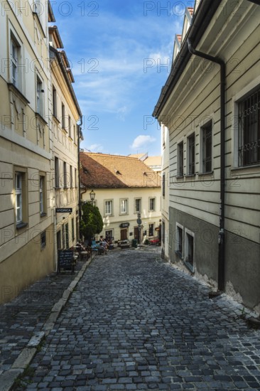 An alley in the old town centre at the entrance to Bratislava Castle, Slovakia