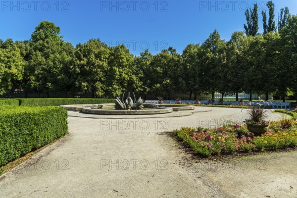 The Medical Garden, Medická záhrada, with the Swan Fountain in Bratislava, Slovakia