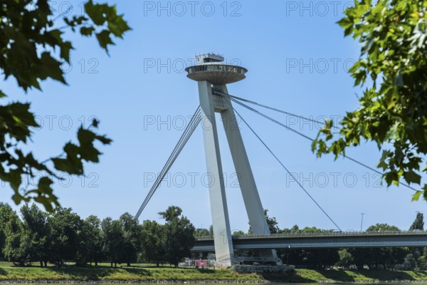 UFO Tower on the Bridge of Slovakian Resistance in Bratislava, Slovakia