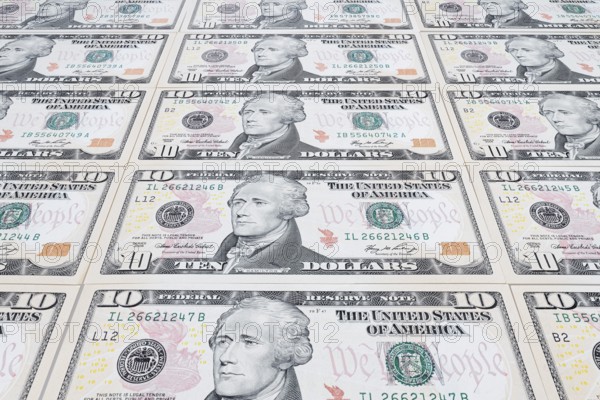 10 US dollar notes, 10 dollar banknotes