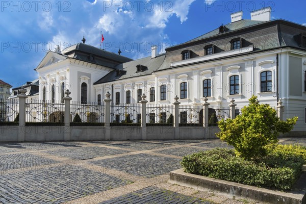 South side of Grassalkovich Palace, Presidential Palace, seat of the President of the Slovak Republic, Bratislava, Slovakia