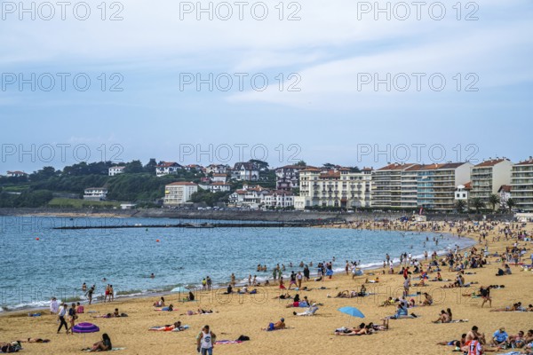 Beach and seaside in Saint-Jean-de-Luz, Nouvelle-Aquitaine, Pyrenees-Atlantiques, France