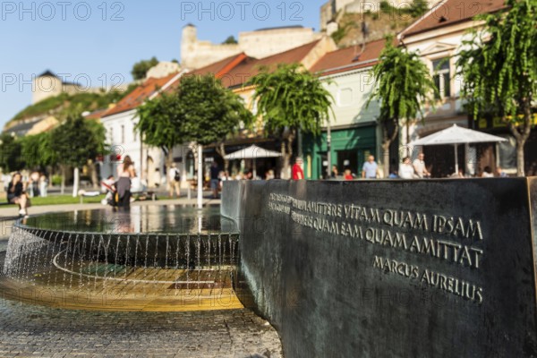 Mark Aurel fountain and fountain on Peace Square, Capital of Culture 2026, Trencín, Slovakia