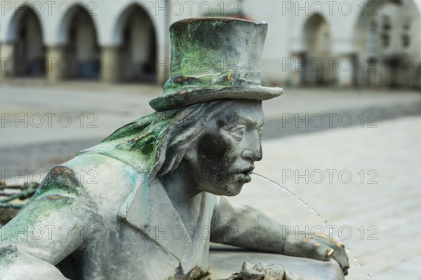 Water spirit fountain on the market square of the Capital of Culture 2026, Trencín, Slovakia