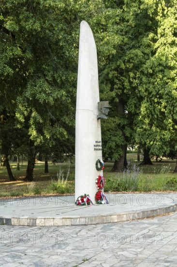 Monument to Milan Rastislav Štefánik, Slovak politician, astronomer, diplomat, officer, French military pilot and general in Milana Rastislava Štefánika Park, City Park of the Capital of Culture 2026, Trencín, Slovakia