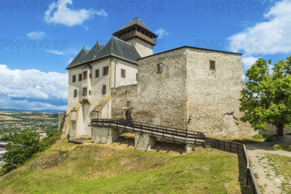 View of the Zápolya Palace and St Matthew's Tower of Trencín Castle, Capital of Culture 2026, Trencín, Slovakia