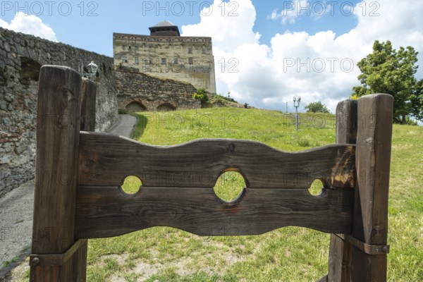 Stockade, medieval instrument of torture, Trencín Castle, Capital of Culture 2026, Trencín, Slovakia