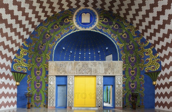 Renovated interior of the Neolog Synagogue converted into a cultural centre by Berlin architect Richard Scheibner in the Capital of Culture 2026, Trencín, Slovakia