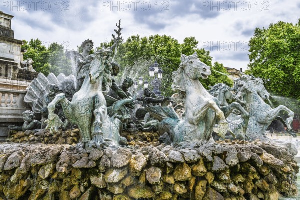 Fontaine du Char du Triomphe de la Concorde, Place des Quinconces, Bordeaux, Gironde, Nouvelle-Aquitaine, France