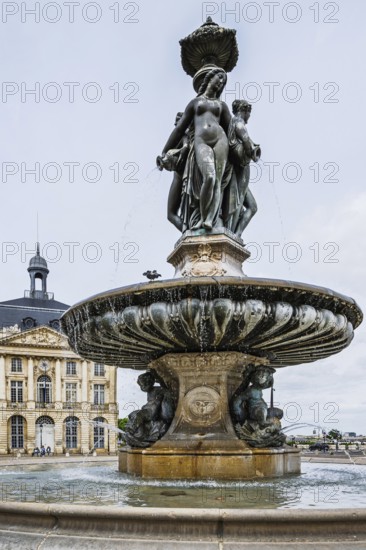 Fontaine des Trois Graces, Place de la Bourse, Bordeaux, Gironde, Nouvelle-Aquitaine, France
