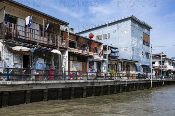 Canal-side flats, Bangkok, Thailand