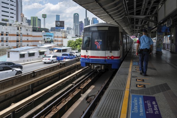 BTS Skytrain stop, Bangkok, Thailand