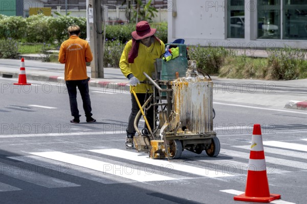Ground marking pedestrian crossing, Bangkok, Thailand