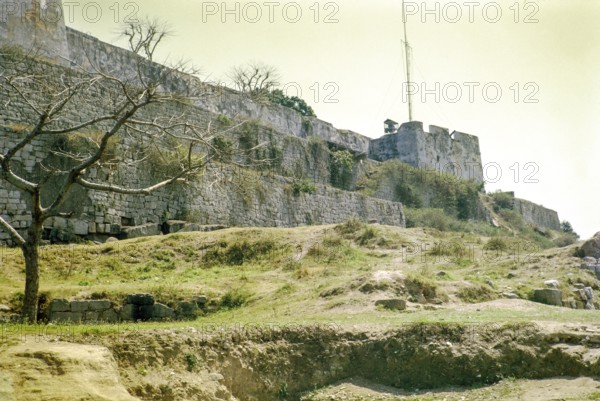 Walls of Portuguese fortress, Monte Fort, Fortaleza do Monte, Macau, Asia 1964