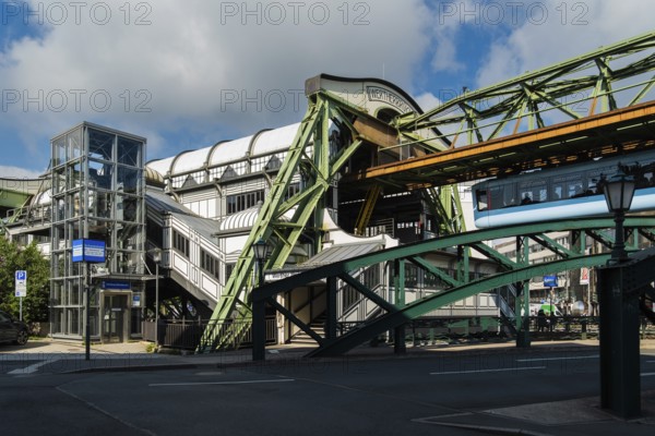 The Werther Bridge stop on the suspension railway in Wuppertal, Germany