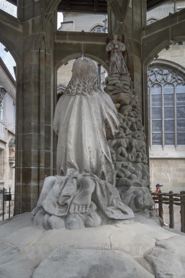 Jesus on the Mount of Olives around 1500, last restoration 2015 at St Nicholas Minster, Überlingen, Baden-Württemberg, Germany