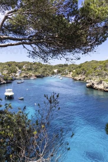 Bay of Cala Figuera on Majorca with sailing boats holiday by the sea trip in Cala Figuera, Spain
