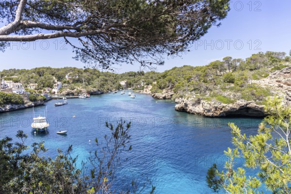 Bay of Cala Figuera on Majorca with sailing boats holiday by the sea trip in Cala Figuera, Spain