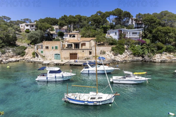 Bay of Cala Figuera on Majorca with boats holiday by the sea trip in Cala Figuera, Spain