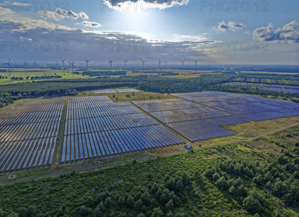 Jännersdorf solar park in the municipality of Marienfließ, Brandenburg. Germany