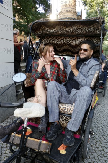 Jella Haase and Yasin el Harrouk at the #SchwarzeSchafe premiere at the cinema in the Kulturbrauerei on 15.7.2025 Berlin