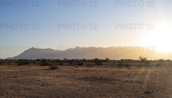 Desert landscape in the evening light at sunset, Brandberg, Erongo, Damaraland, Namibia