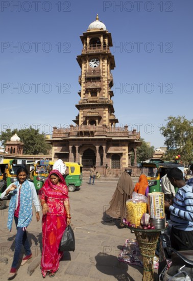 Ghanta Ghar clock tower in Sandar Market Girdikot, old town of Jodhpur, Rajasthan, India