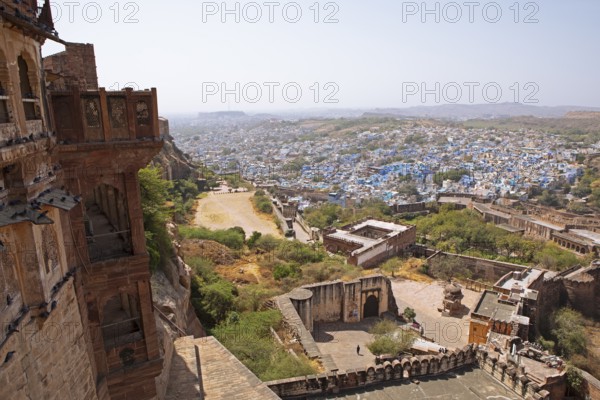 City view of Jodhpur from the Mehrangarh or Meherangarh Fort, Jodhpur, Rajasthan, India