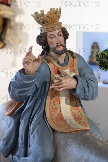 Baroque palm donkey, around 1700, detail Jesus, Museum im Kornhaus, Hauptstr. 40, Bad forest lake, Baden-Württemberg, Germany