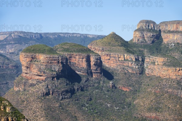 Blyde River Canyon with Three Rondawels peak, Table Mountains, Canyon landscape, Panorama Route, Mpumalanga, South Africa