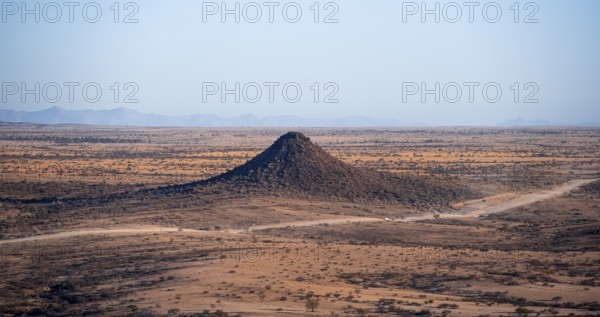 Hills, Pontok Mountains, Desert, Dry landscape at Spitzkoppe, Great Spitzkuppe Nature Reserve, Namibia