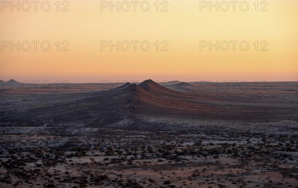 Sunset, Hills, Pontok Mountains, Desert, Dry landscape at Spitzkoppe, Great Spitzkuppe Nature Reserve, Namibia