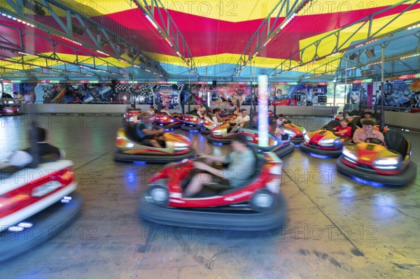 Bumper cars at the Erlangen Bergkirchweih, traditional twelve-day folk festival, Erlangen, Middle Franconia, Bavaria, Germany