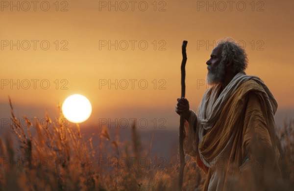 Bible legend of Abraham sacrificing his sun for god, AI generated