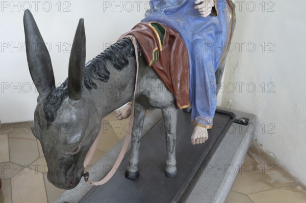 Donkey blanket and robe of Christ, detail of the palm donkey, around 1490, St John's parish church, Biberacher Str. 6, Ummendorf, Biberach district, Baden-Württemberg, Germany